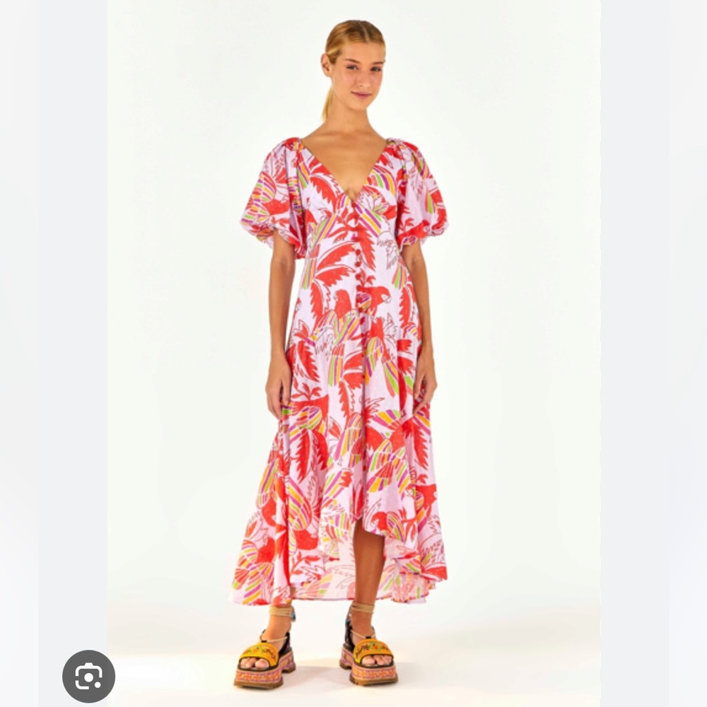 NWT Farm Rio Lilac Color Birds MIDI Dress Small